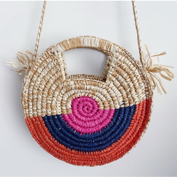 Top Shop Colorful Straw Circle Bag - Picture 4 of 5
